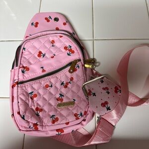 Cherry cross bag with change purse